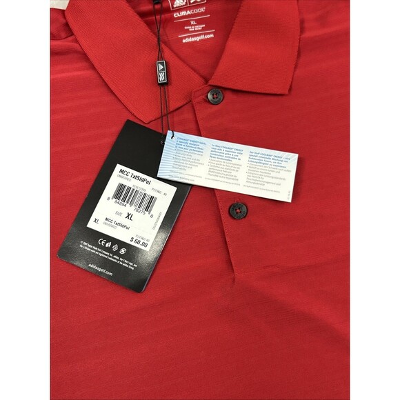 Adidas Golf Climacool Polo Shirt Men’s XL Red Lime Green Set Embroidered - Picture 4 of 13